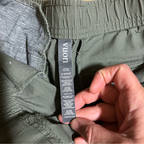 Vuori Olive Green Ripstop Cargo Utility Shorts Relaxed Fit Drawstring Athleisure - Picture 4 of 10